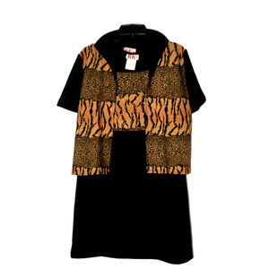 R&K Originals Vintage Tiger Leopard Print Matching Dress & Jacket Set Size 10